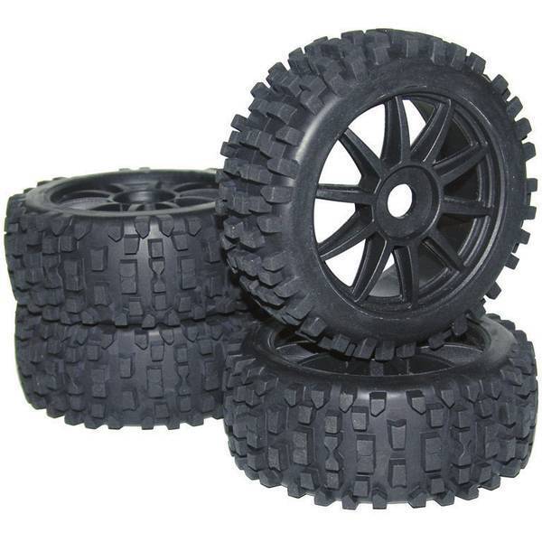 Ruote complete 1:8 buggy Reely big core 10 raggi nero 4 pz