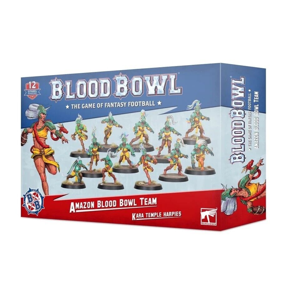 AMAZON BLOOD BOWL TEAM kara temple harpies BLOOD BOWL set di 12 miniature WARHAM