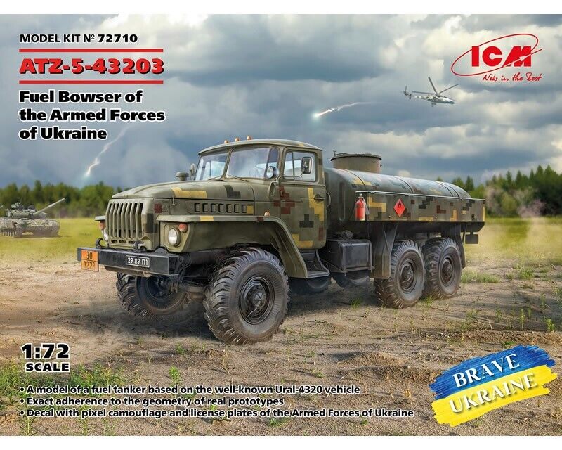 ICM ATZ-5-43203 Fuel Bowser of the Armed Forces of Ukraine 1:72 72710 modellismo