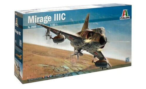 ITALERI 1:32 KIT AEREO MIRAGE IIIC CON FOTOINCISIONI E DECAL 6 VERSIONI ART 2505