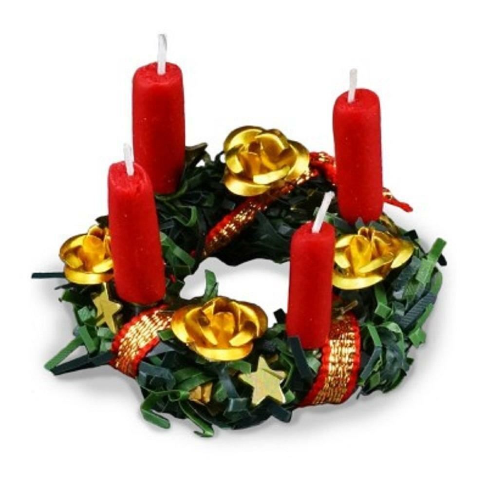 Casa Delle Bambole Natale Candela Advent Ghirlanda Ornamenti Reutter Porcellana