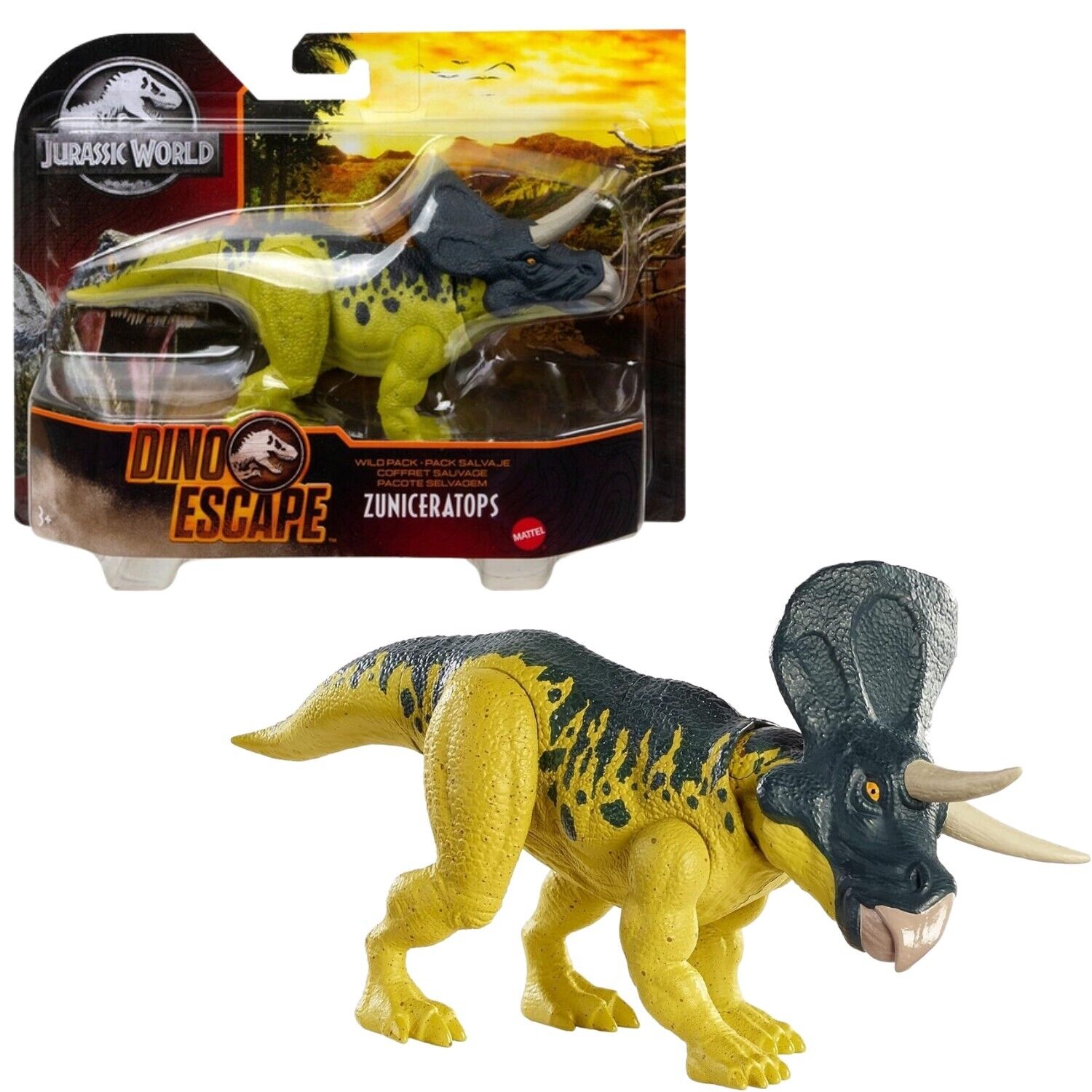 Jurassic World Dino Escape Dinosauro Zuniceratops Gioco Bambini Action Figures