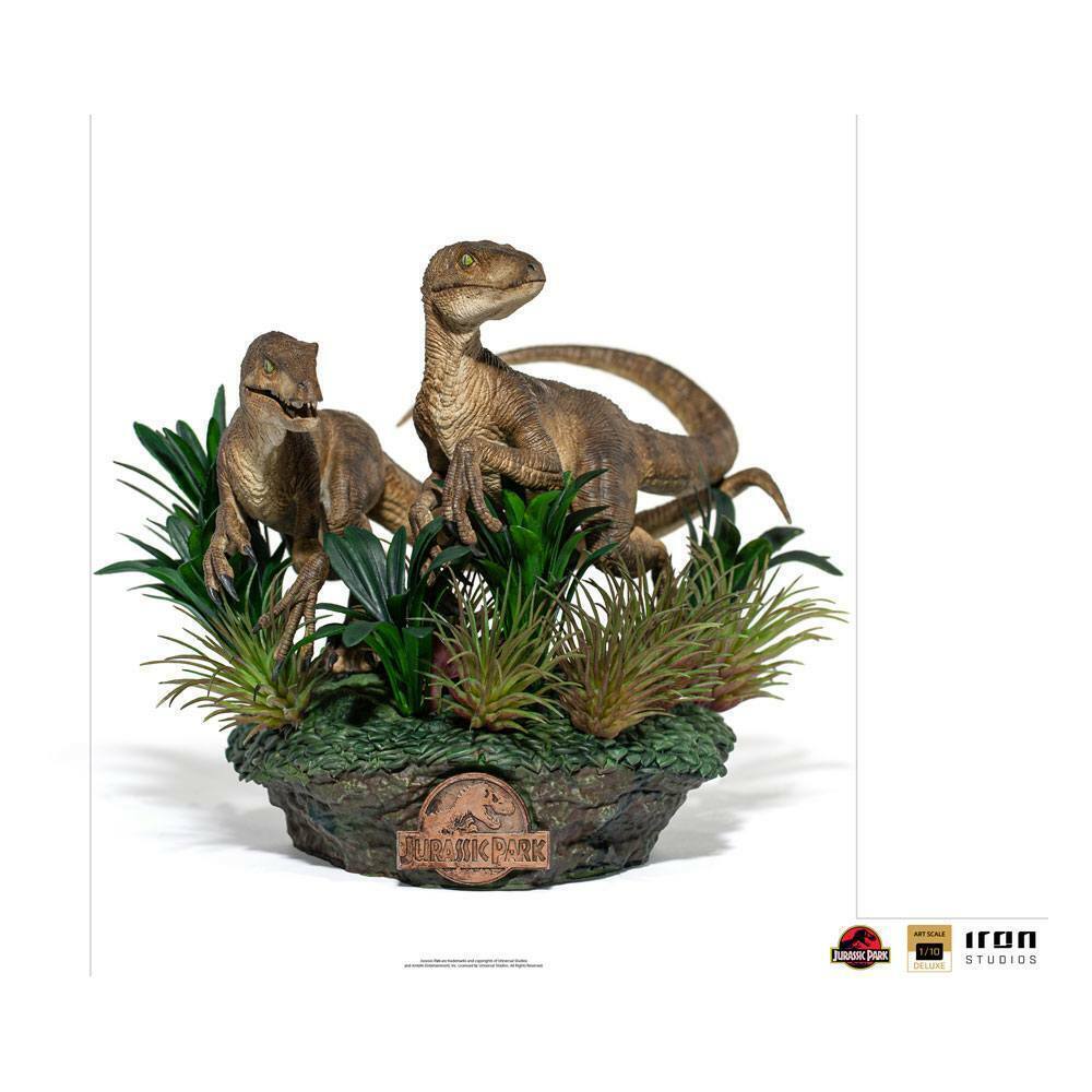 JURASSIC PARK - Just The Two Raptors 1/10 Deluxe Art Scale Statue Iron Studios