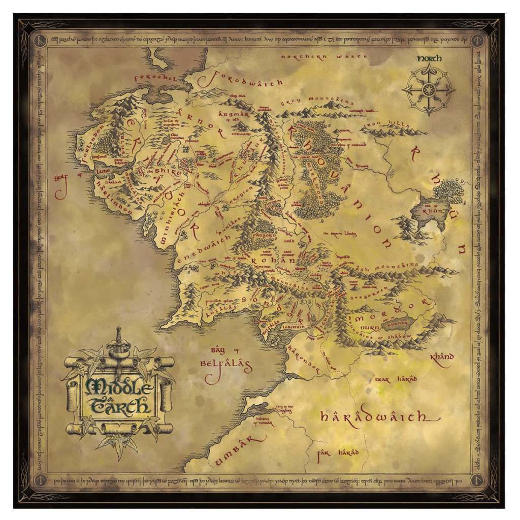Lord of hte Rings Middle Earth Map Puzzle 1000 pcs NOBLE COLLECTIONS