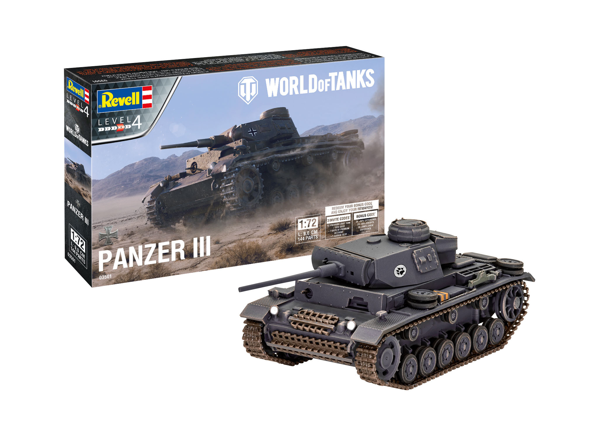 World Of Tanks: Pz.kpfw. Iii Ausf.l 1:72 Plastic Model Kit REVELL