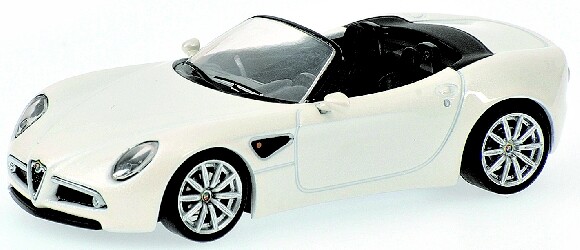 Alfa Romeo 8c Spider White Metallic 1:64 Model MINICHAMPS