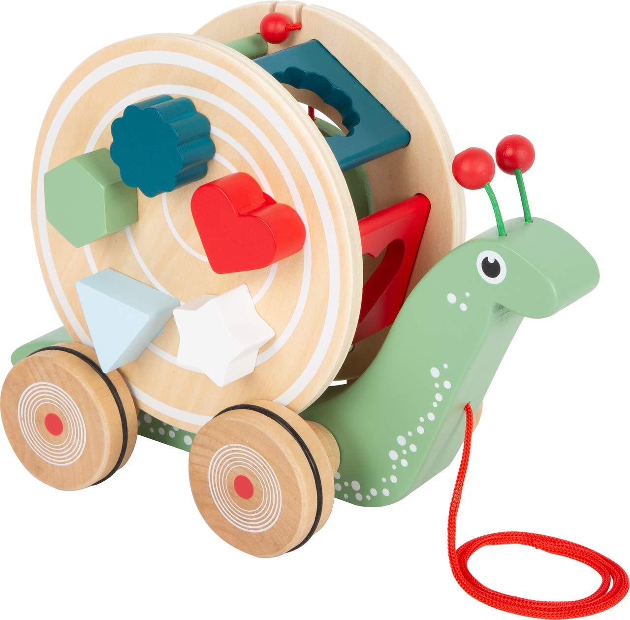 Small Foot 11734 Pull-Along Wooden Snail Toy for Children from 12 Months