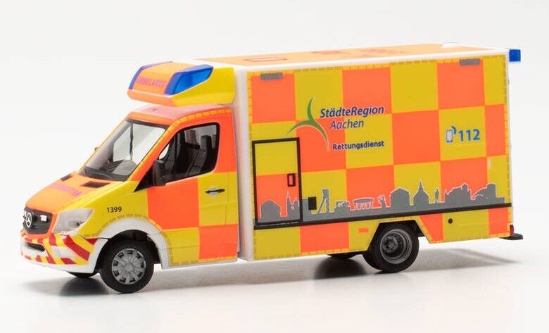 HERPA - MERCEDES Sprinter 13 fahrtec rtw città regione AACHEN - 1/87 - HER097284