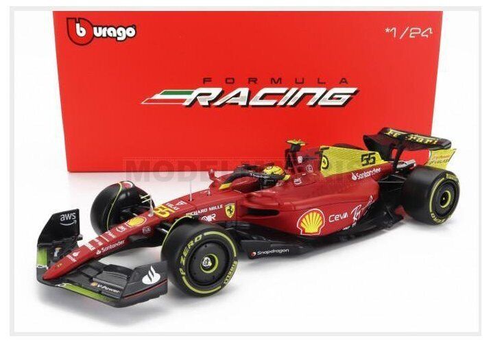 BURAGO BU26806-SA-MONZA FERRARI - F1-75 SCUDERIA FERRARI N 55 4th MONZA GP ITALY