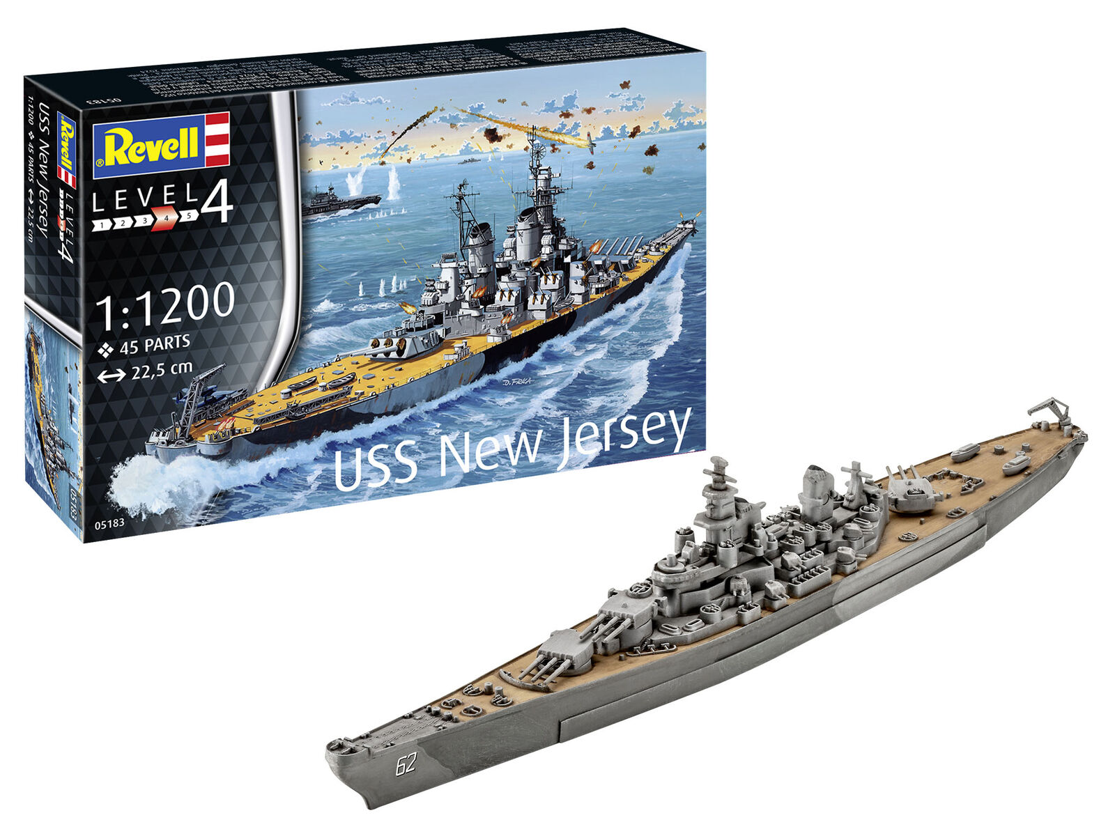 Battleship Uss New Jersey 1:1200 Plastic Model Kit REVELL
