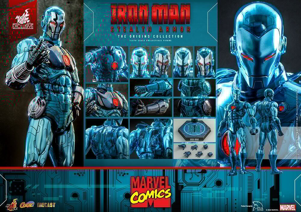 Marvel Origins IRON MAN Stealth Armor Die Cast HOT TOYS Exclusive CMS012-D46