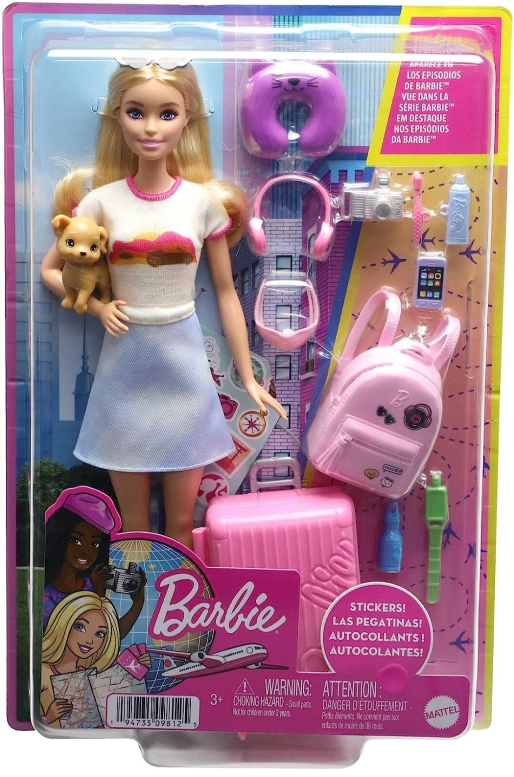 Barbie #HJY18  - Set da viaggio "Malibu", Barbie e accessori