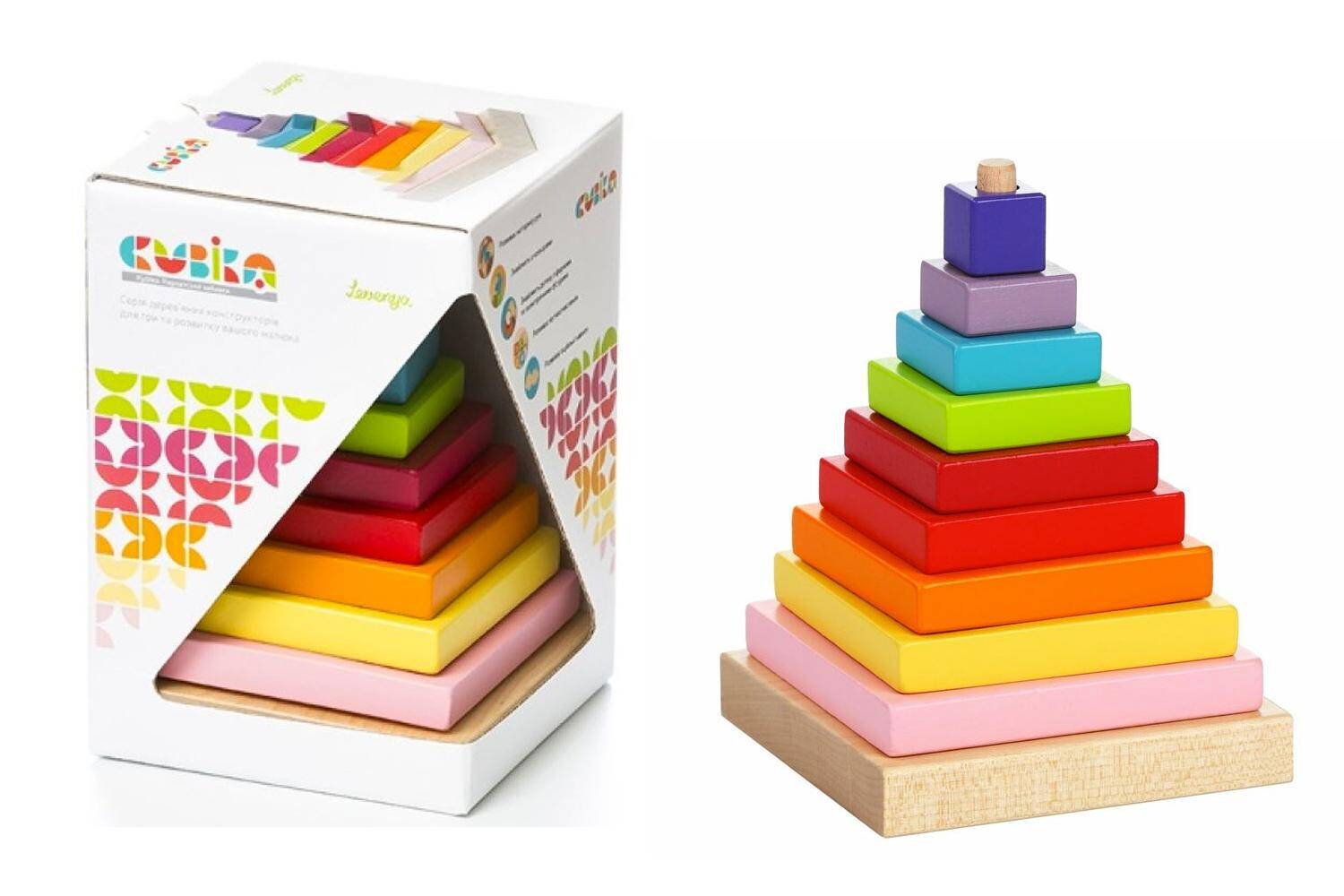 Cubika Piramide Colorata Legno
