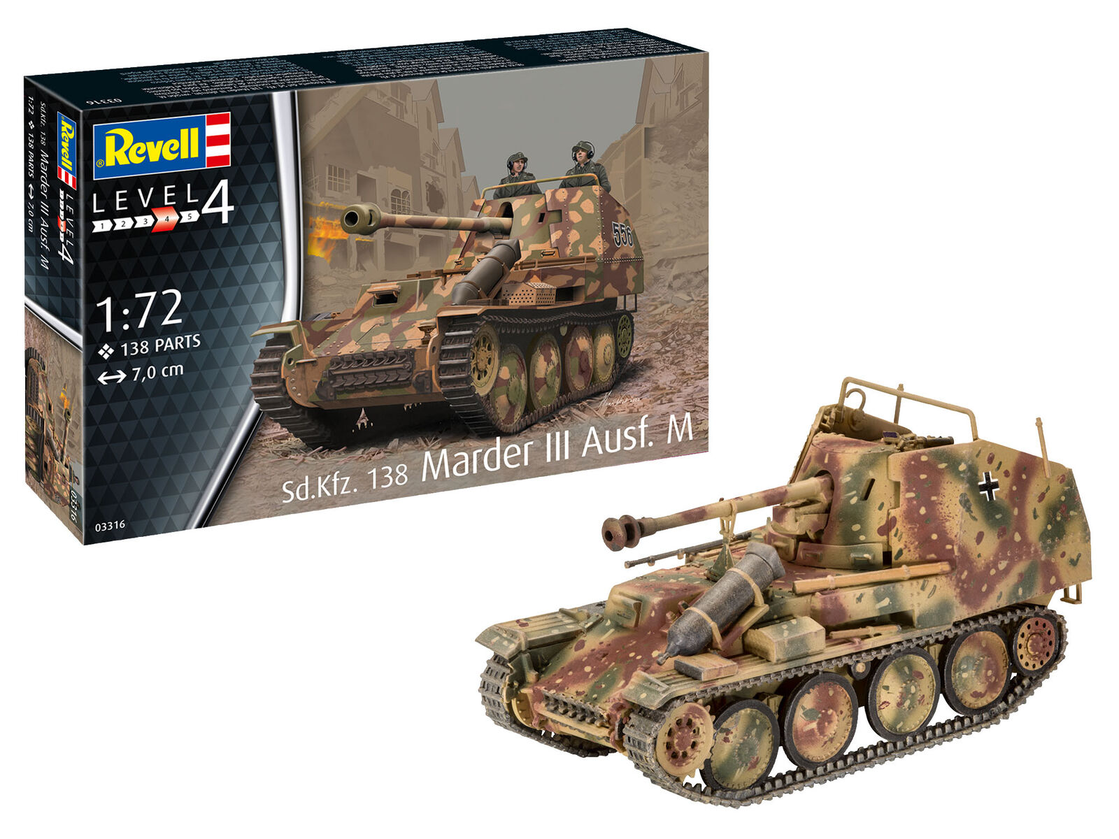 Sd. Kfz. 138 Marder III Ausf. M 1:72 Plastic Model Kit 03316 REVELL