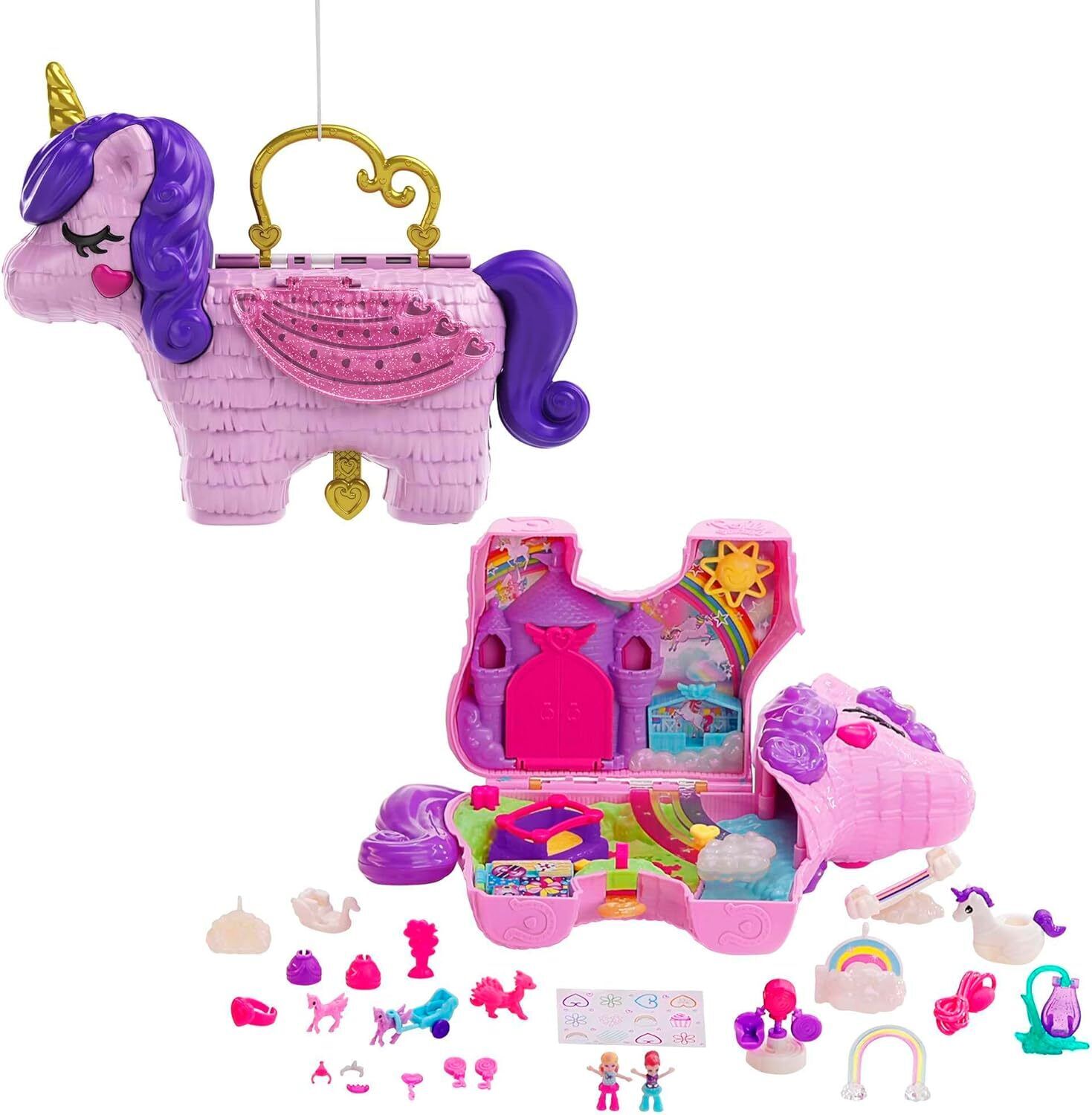 Polly Pocket- Unicorno Magiche Sorprese Playset con Micro Bambole E...