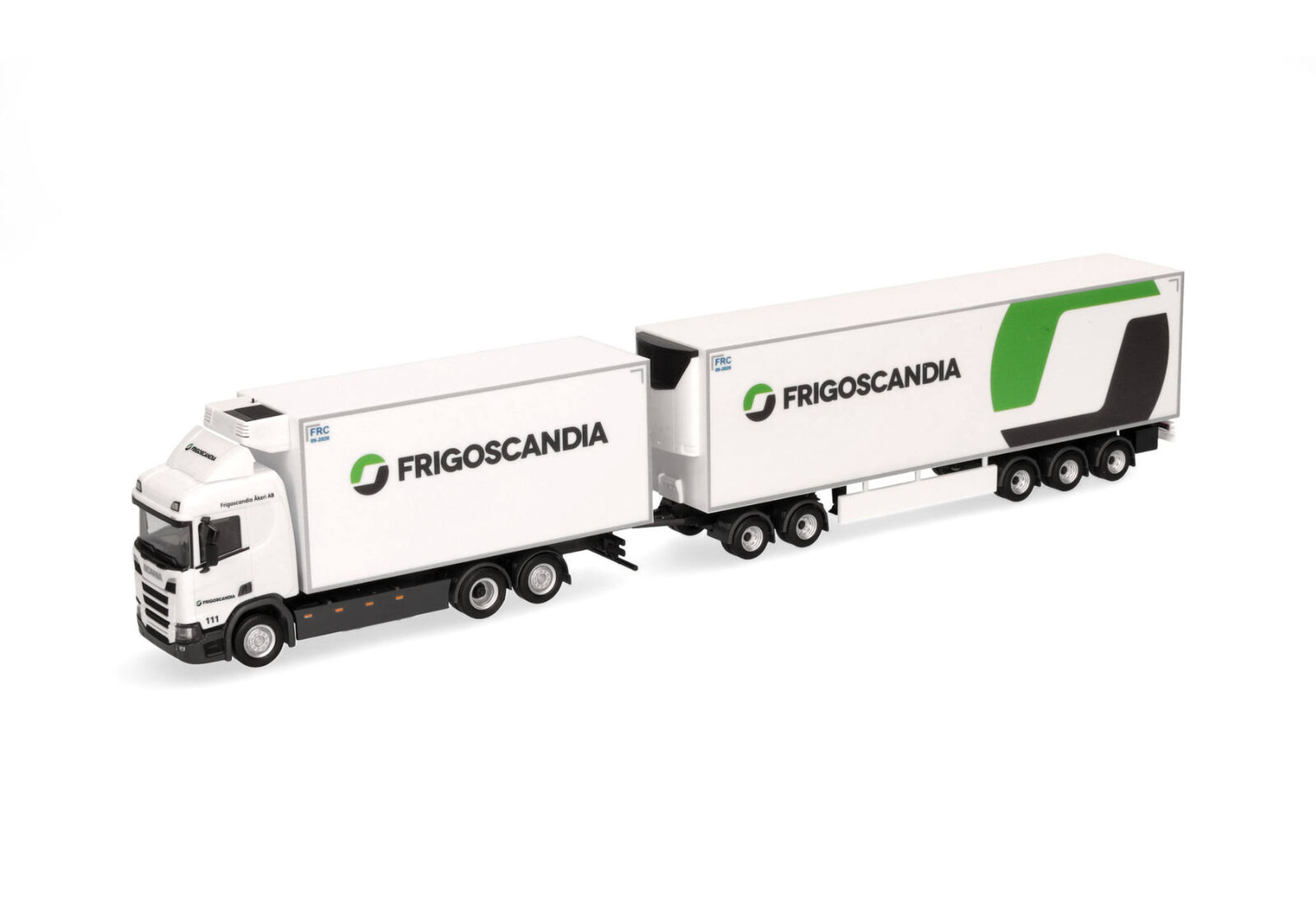 HERPA - SCANIA CR 20 ND 6x2 con cassone e rimorchio frigorifero 2+3 assi FRIG...