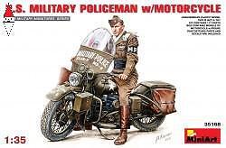 MINI ART 1/35 U.S. MILITARY POLICEMAN WITH MOTORCYCLE