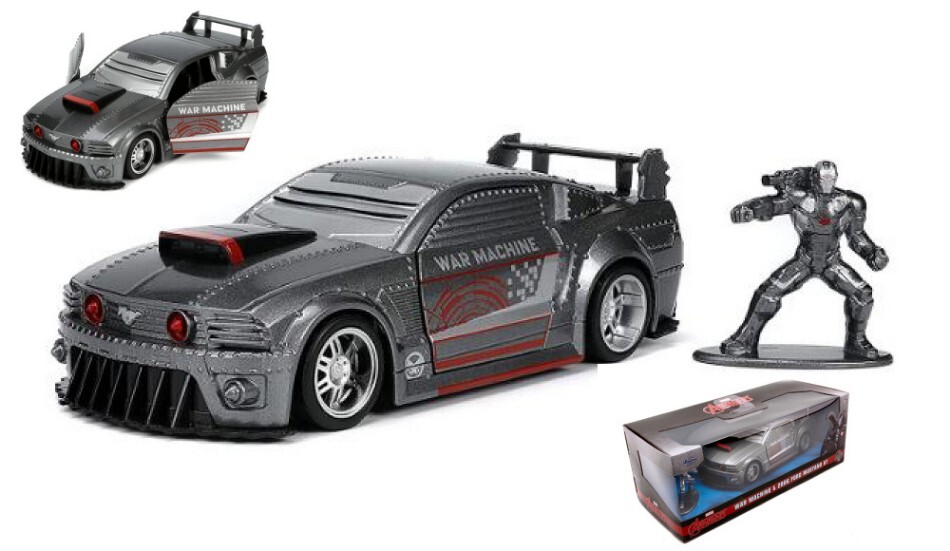 JADA TOYS JADA23015 AVENGERS WAR MACHINE & 2006 FORD MUSTANG GT SILVER 1:32 Mode
