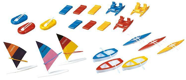 130283 Faller HO Set 21 pezzi barche pedalo wind surf canotti scala 1:87