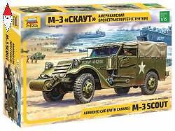 ZVEZDA 1/35 M-3 SCOUT ARMORED CAR WITH CANVAS