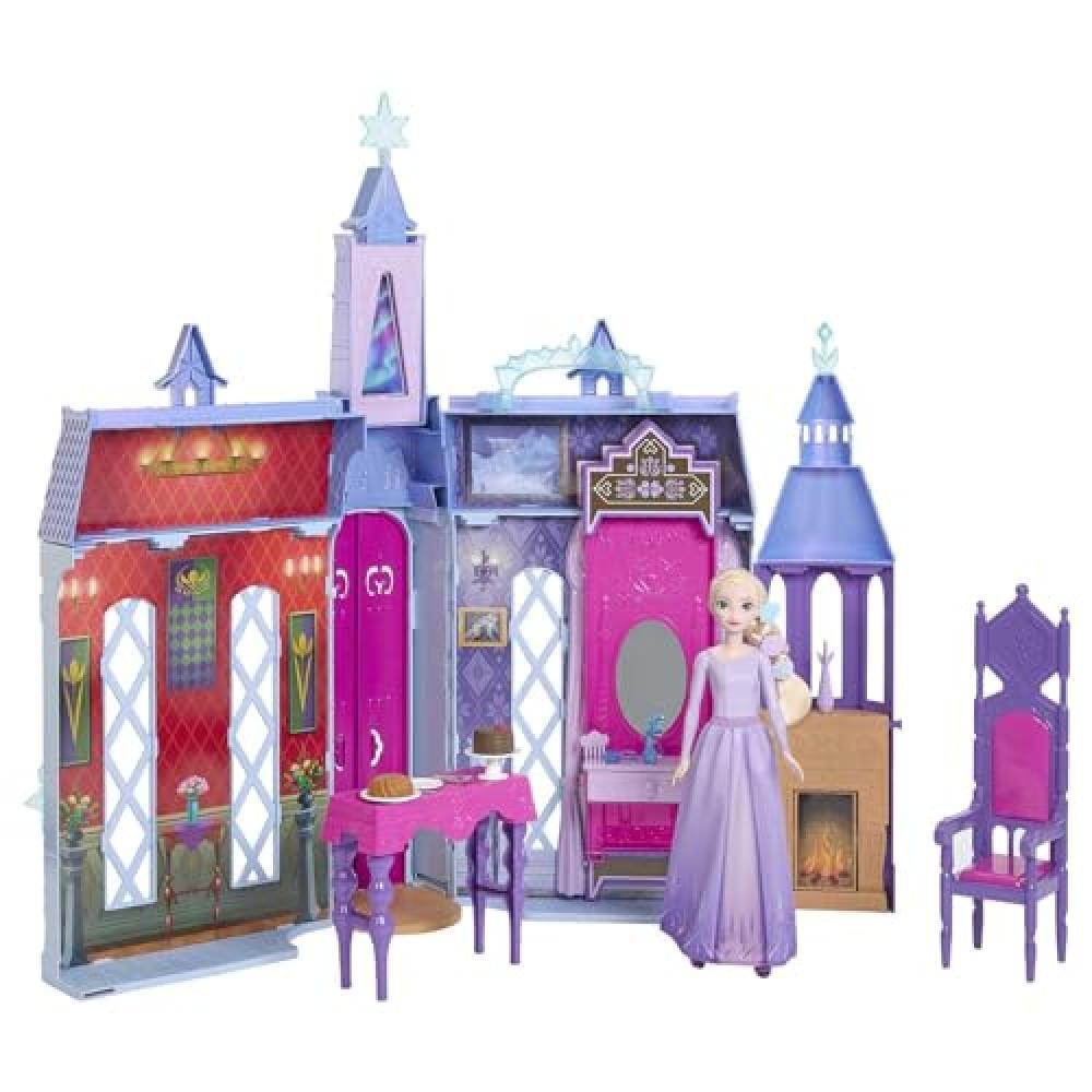 Disney Frozen - Castello di Arendelle, Playset con 4 Aree di Fioco e Bambola Els