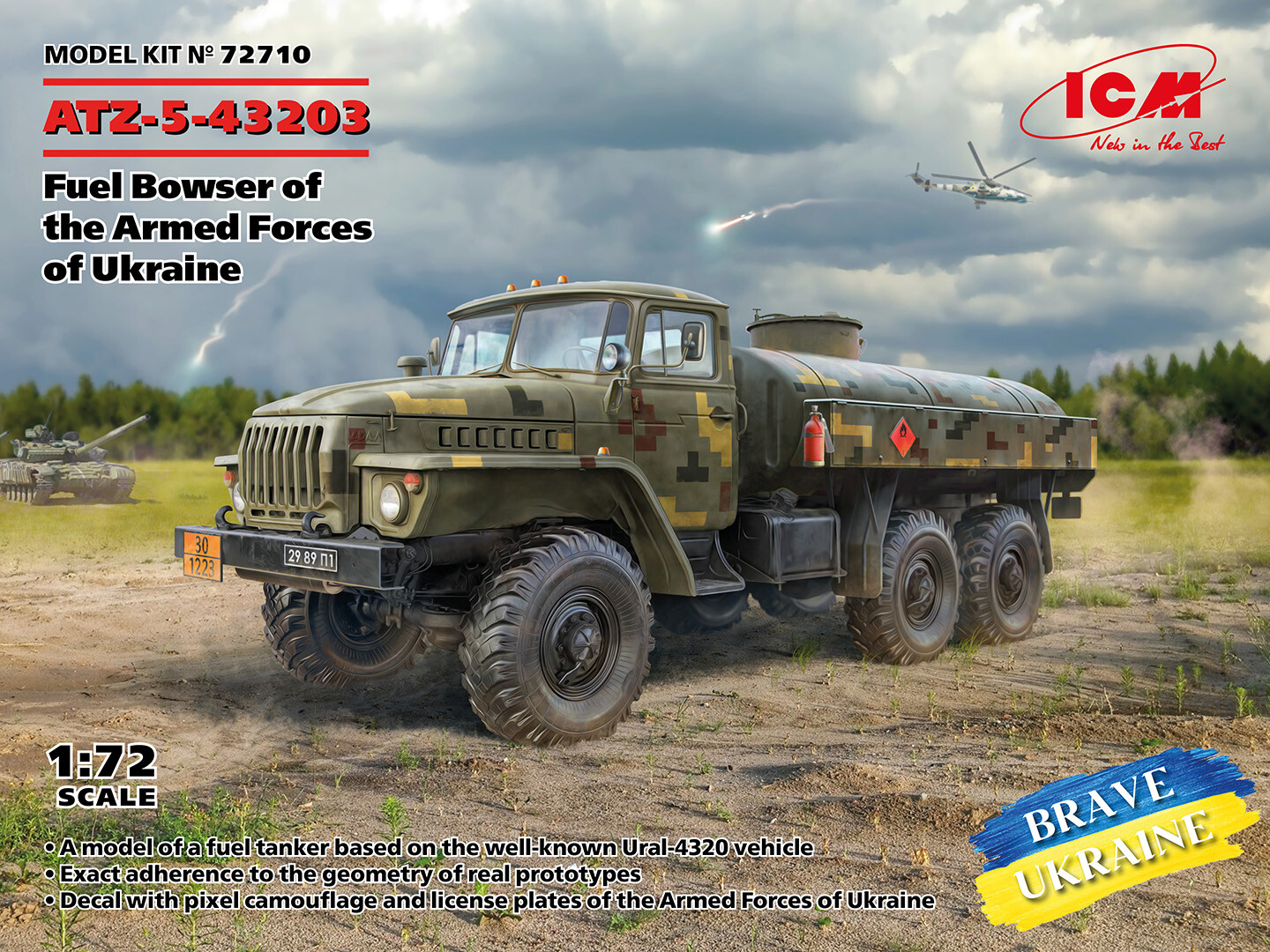 ATZ-5-43203, Fuel Bowser Of The Armed Forces Of Ukraine 1:72 Plastic Model Kit