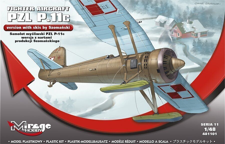 Mirage 481101 - 1:48 PZL P-11c versione aereo da caccia con sci