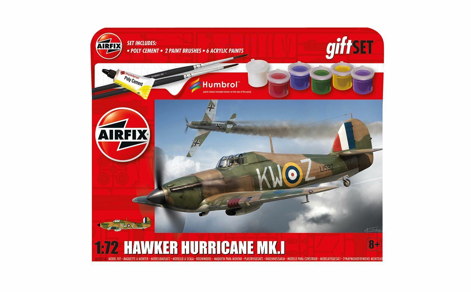 Airfix 1:72 Hawker Hurricane Mk.1 Set Regalo Kit Modello - A55111A