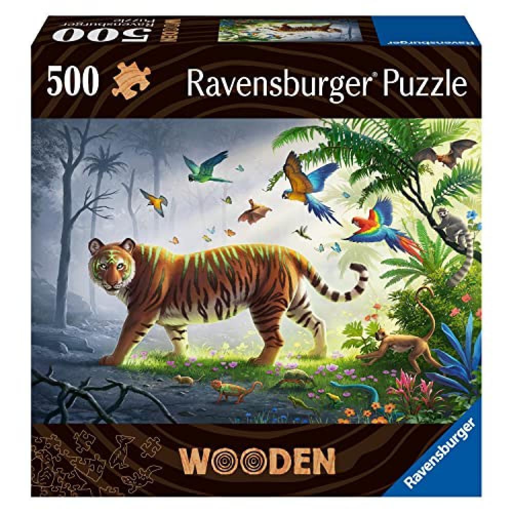 Ravensburger - Puzzle di legno Tigre, 500 Pezzi - NUOVO