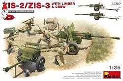 MINI ART 1/35 ZIS-2/ZIS-3 WITH LIMBER  AND  CREW. 2 IN 1