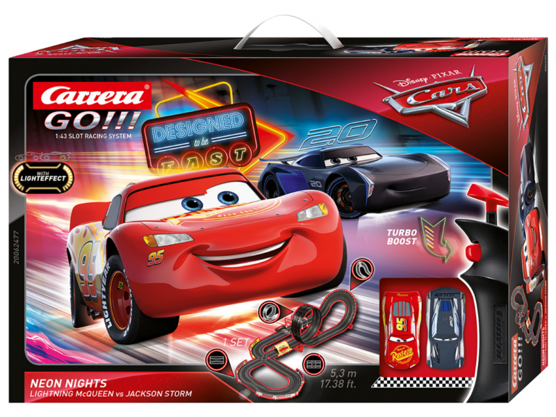 Carrera GO!!! Disney Pixar Cars Neon Nights Lightning McQueen vs Jackson Storm