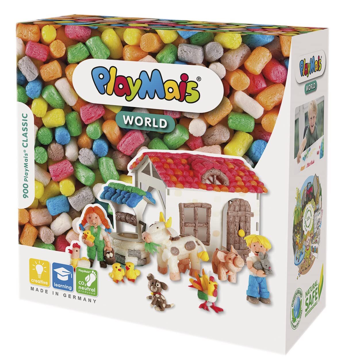 PlayMais WORLD FARM craft kit for kids from 5 years   850 colored, farming templ