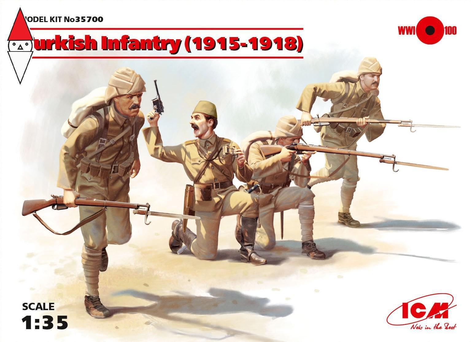 ICM 1/35 TURKICH INFANTRY (1915-1918) (4 FIGURES) (NEW MOLDS)