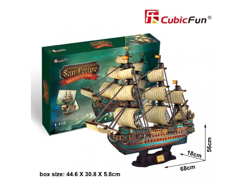 CUBICFUN MODELLINO THE SPANISH ARMADA SAN FELIPE VELIERO IN PUZZLE 3D