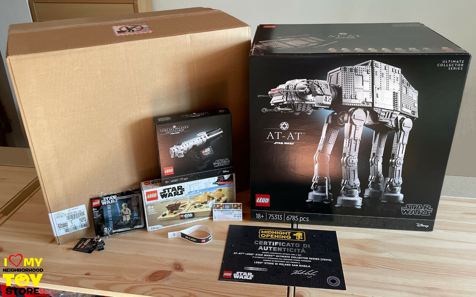 CERTIFICATE 7 of 60 — LEGO 75313 STAR WARS™ AT-AT™ MIDNIGHT OPENING MILAN (2021)