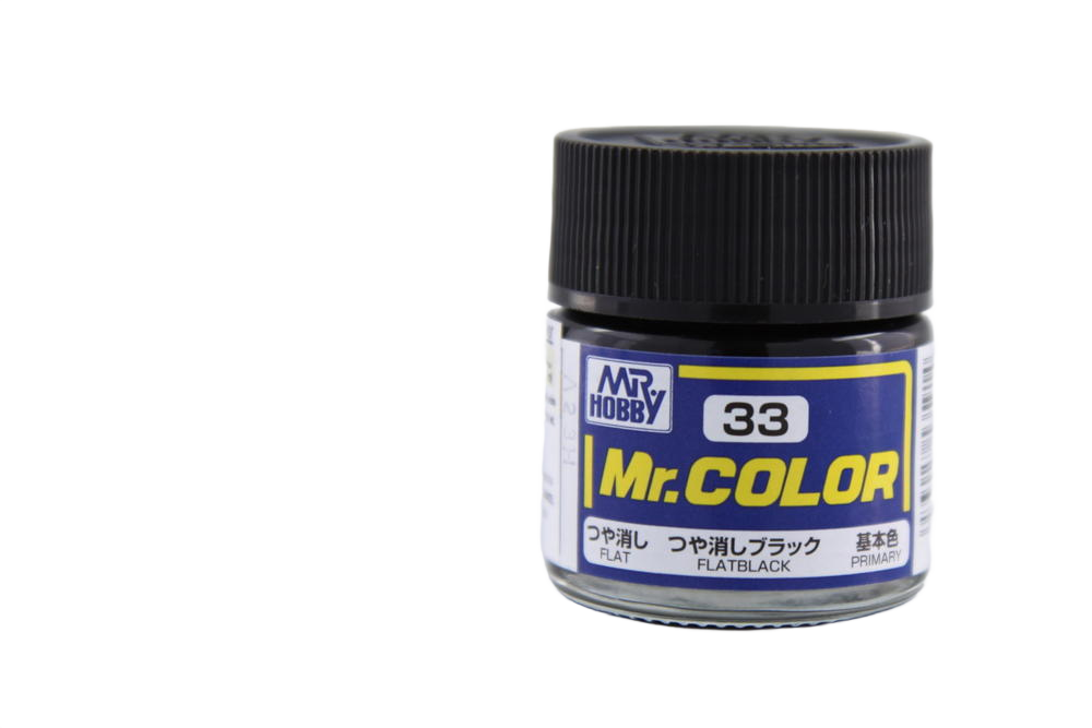 Mr.Color C033 Flat Black-Matt 10ml Cellulose Paint New