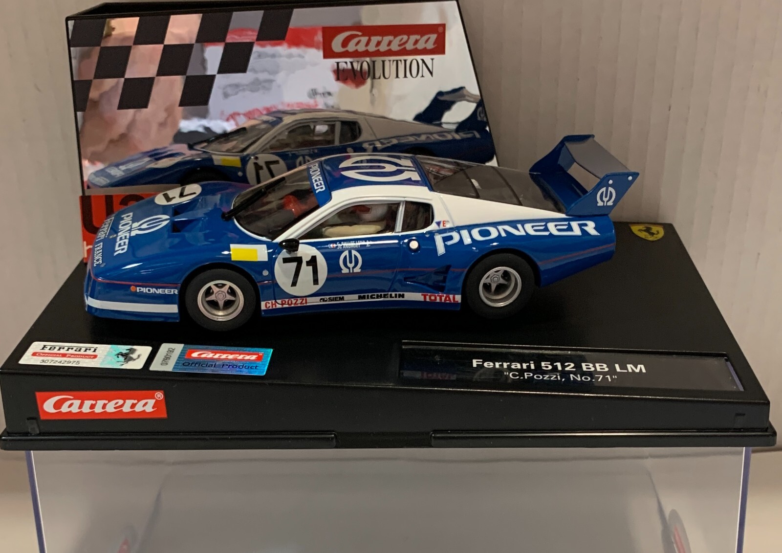 Slot Car carrera evolution 27726 Ferrari 512BB Lm #71 Pioneer C. Pozzi