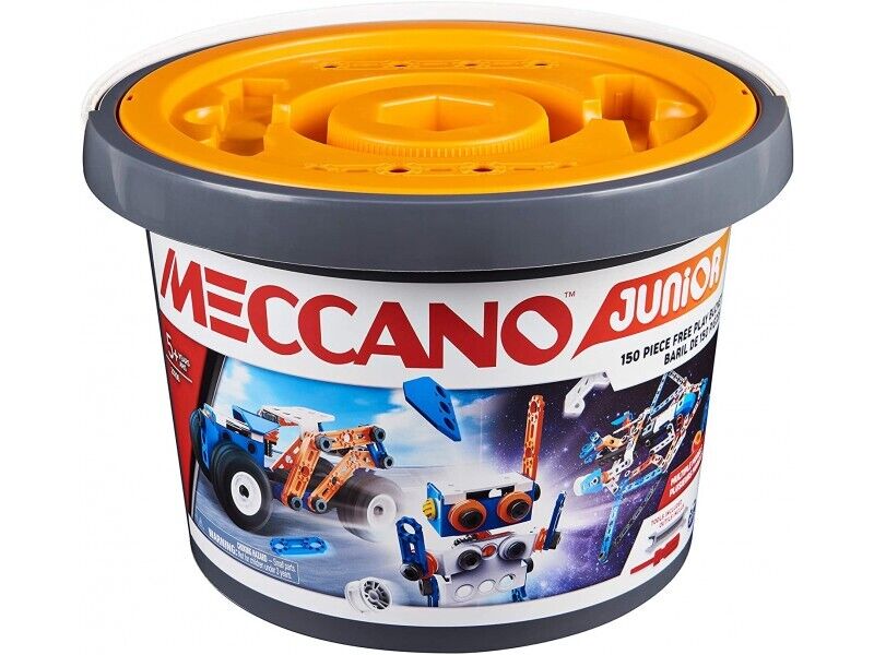 Meccano Junior secchiello con 150 pezzi in plastica