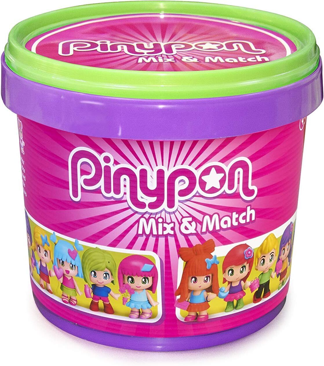 Pinypon - Grande secchio che include 10 personaggi Pinypon, con vari...