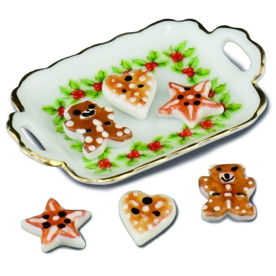 Bambole Casa Natale Biscotti Su Vassoio Ornamenti Miniatura Reutter Accessorio