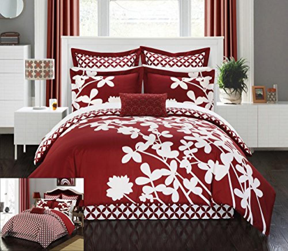 (TG. Queen) Chic at Home Regina, Tweed, Rosso, Queen - NUOVO