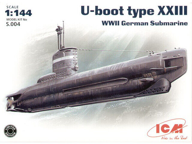 U-Boat Type XXIII, WWII German Submarine 1:350 Plastic Model Kit ICM