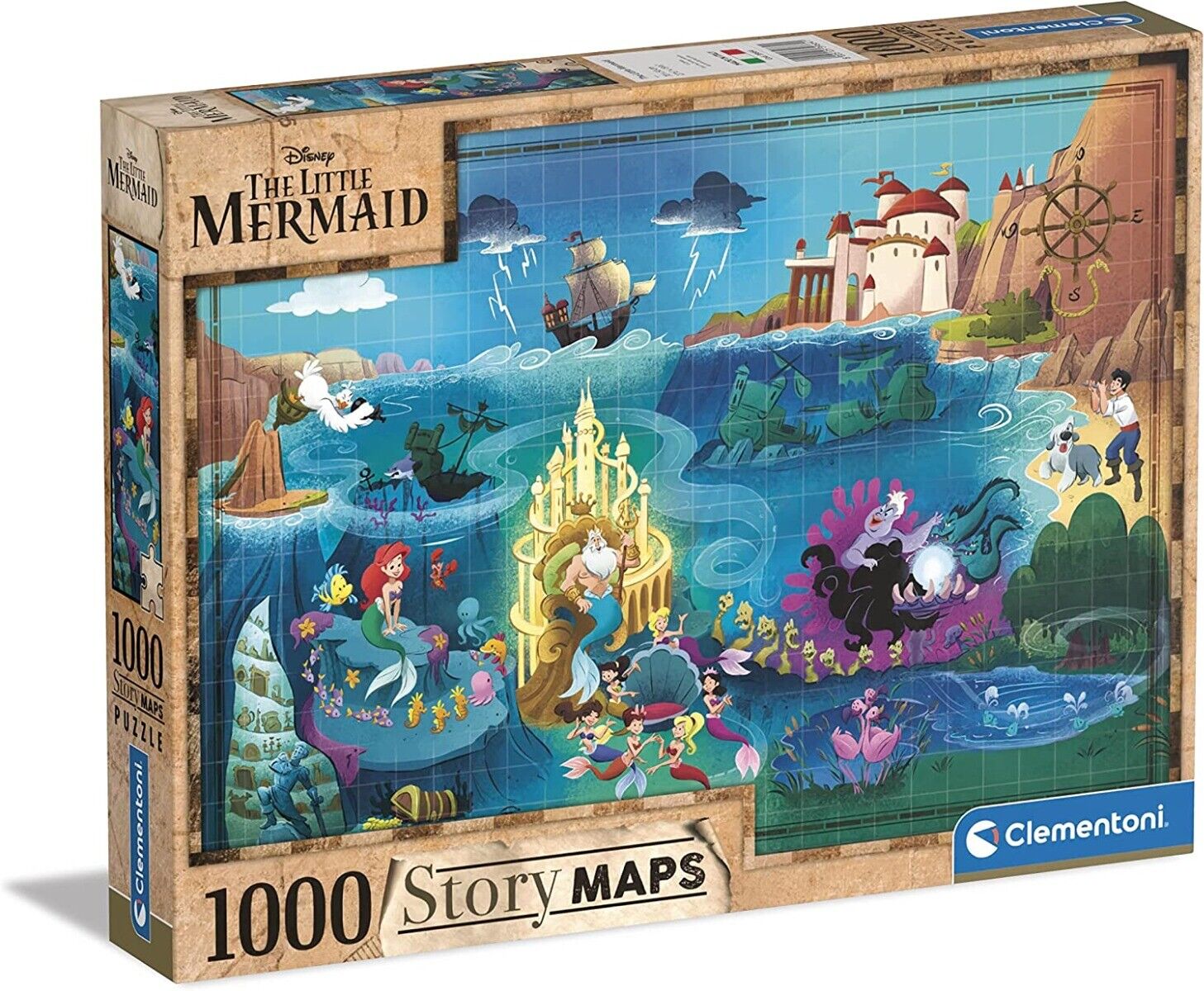 CLEMENTONI - 1000 pezzi puzzle Disney Maps La Sirenetta -  - CLE39664