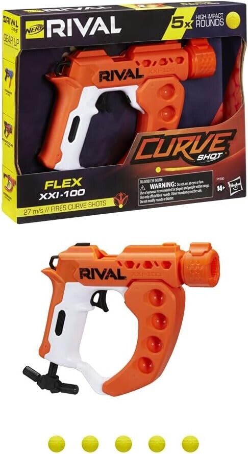 Nerf Rivale Curva Shot – Flex XXI-100 Blaster – Fuoco Rotonde Da Curva Shots