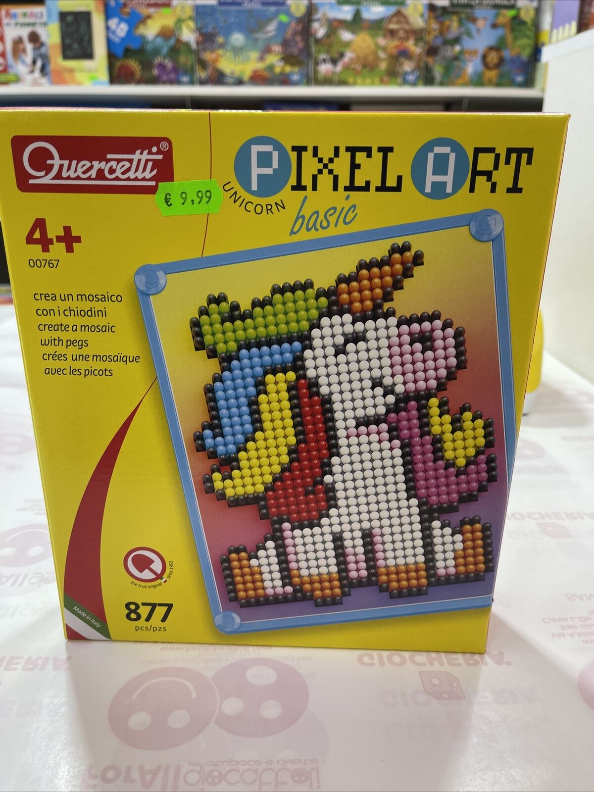 Quercetti Chiodini Pixel Art Basic Unicorn Gioco Creativo Per Bambini da 4+ Anni