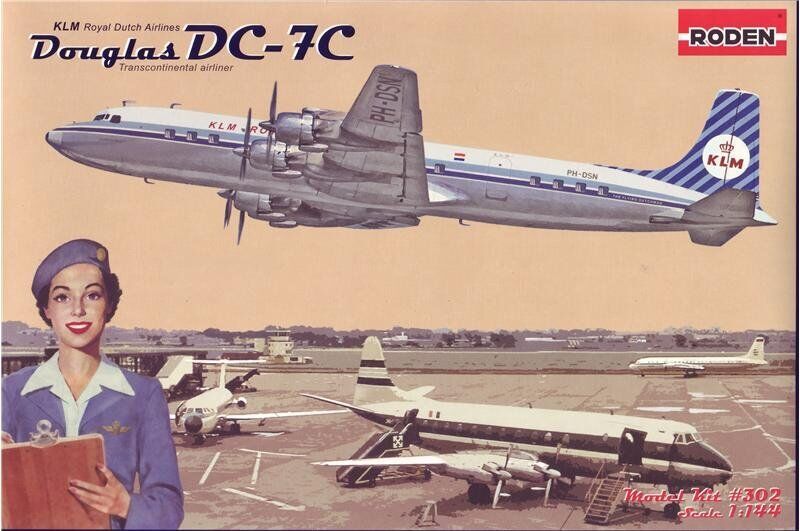 Roden 302 DC-7C Royal Dutch A AIRCRAFT SCALE 1/144 NEW