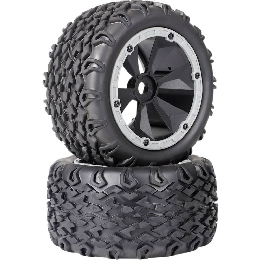 Pneumatici Reely 1:8 Monstertruck 6 raggi Nero - Grigio 2 pz.
