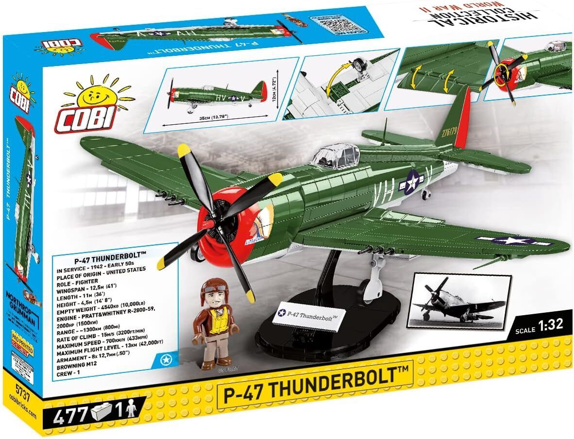 COBI - Aerei militari P-47 THUNDERBOLT - 477 parti - 1/32 - COB5737