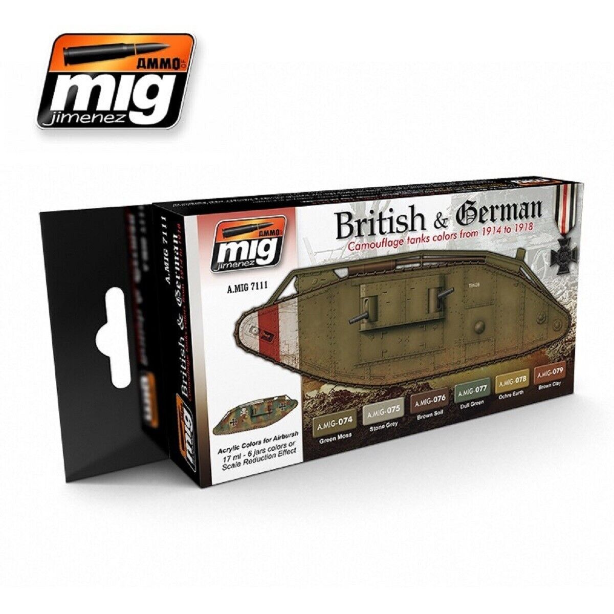 Mig ammo 7111 Inglese & Tedesco WW1 6 Pezzi Acrilico Pittura Set Di Mig Jimenez