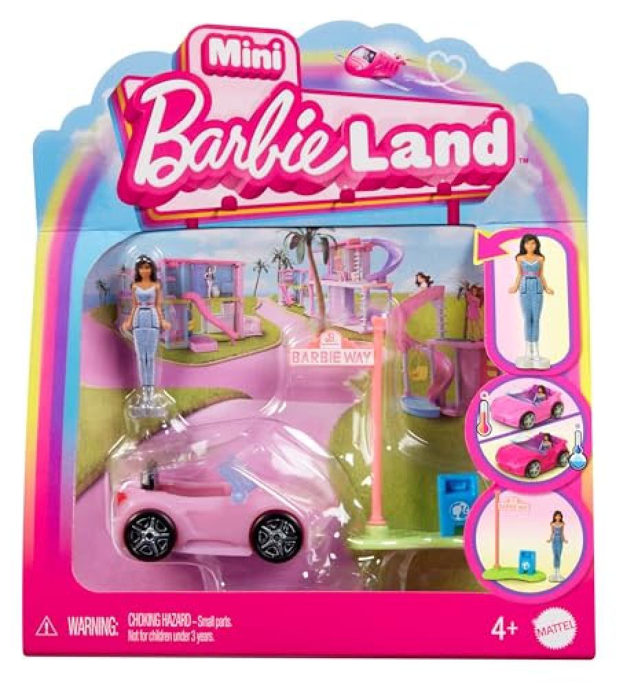 (TG. Piccolo) Barbie Mini BarbieLand - Set mini Auto decappottabile e bambola, p